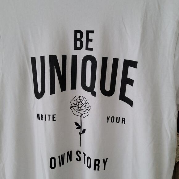 Women's Premium Preshrunk Ring Spun Graphic Cotton Tee T-Shirt Be Unique White - Picture 3 of 4